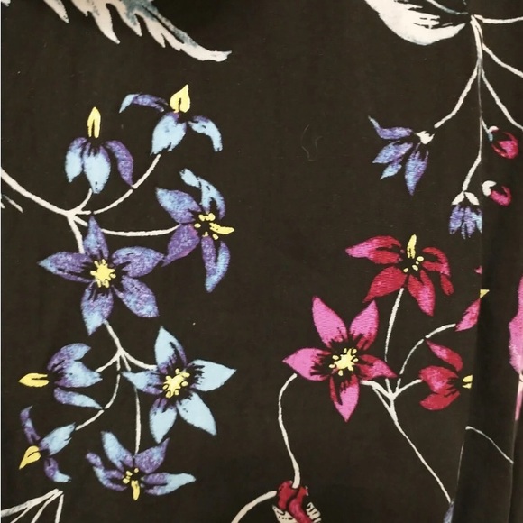 Express Black and Pink Floral Off-Shoulder Midi Dress - Picture 5 of 12